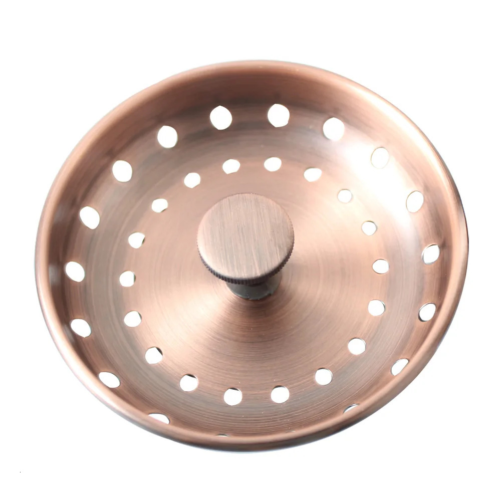 Drains TALEA Kitchen Sink Basket Strainer Filter 81MM Red Bronze Copper Kitchen Accessories QS218C006 231013