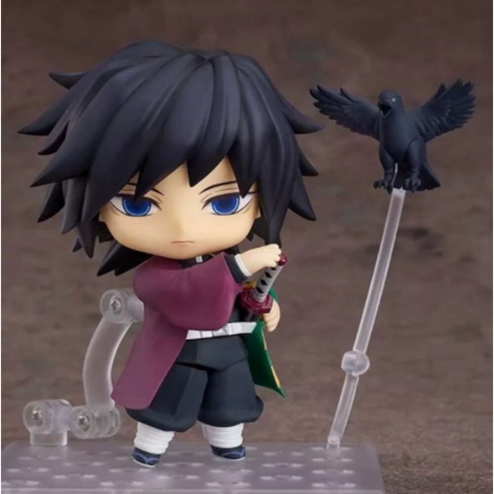 Mascot Costumes 10cm Anime Figure Q Versiontomioka Giyuu Movable Demon Slayer Model Dolls Toy Gift Collect Boxed Ornaments Pvc Material