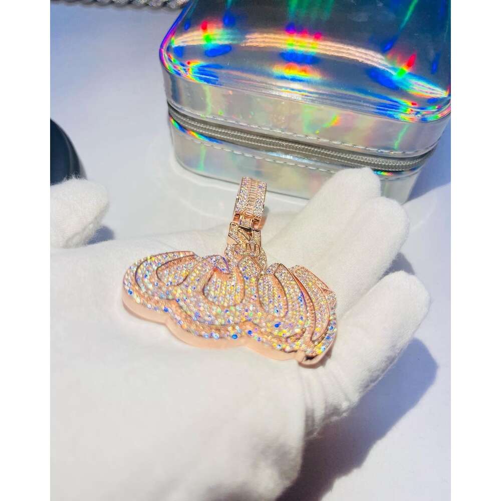 Hip Hop Jewelry Moissanite Pendant Sterling Sier Custom Name Pendent Vvs Moissanite Custom Letters