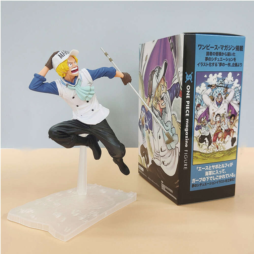 Mascot Costumes 17cm One Piece Anime Figures Running Brother Monkey D Luffy Portgas Ace Sabo Action Figure Collection Model Ornaments Toys Gifts