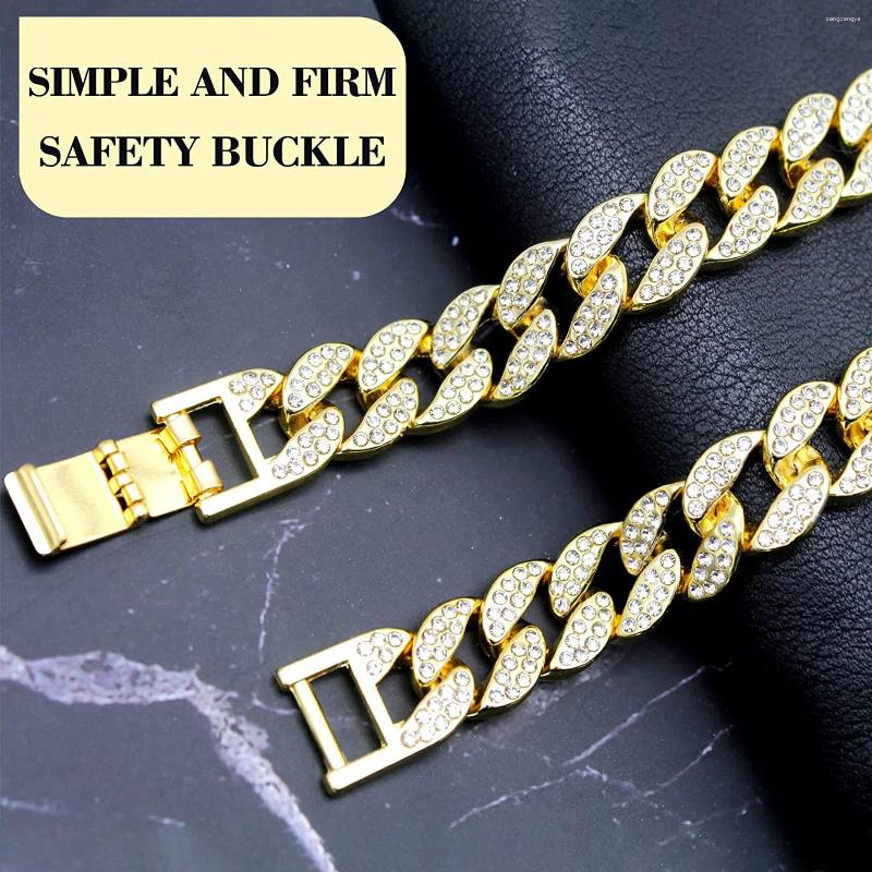 Dog Collars: urious Dia Collar | Sier & Gold Metal Chain Cuban ks for Beloved Pets dh911125171