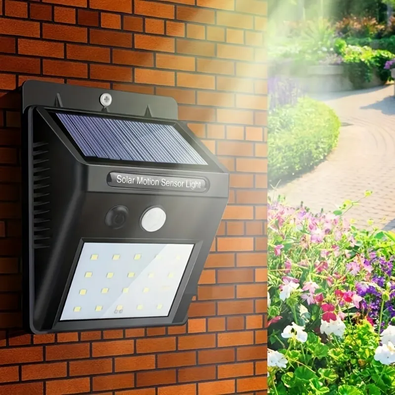 LED outdoor solar sensor wall light, perfect for garden passage decoration, holiday outdoor lighting, courtyard decoration, etc!