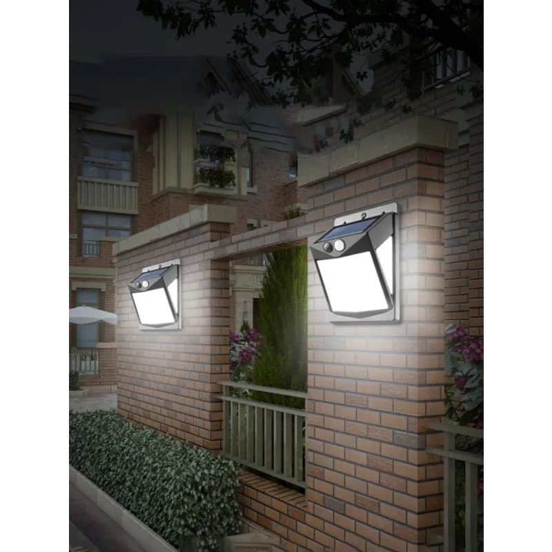 LED outdoor solar sensor wall light, perfect for garden passage decoration, holiday outdoor lighting, courtyard decoration, etc!