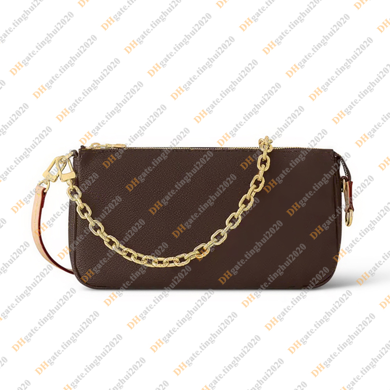 Ladies Fashion Casual Designe Luxury Pochette Accessoires Bag Shoulder Bag Crossbody Clutch Bag Handbag Wallet Chain Bag TOP Mirror Quality M82766 Pouch Purse
