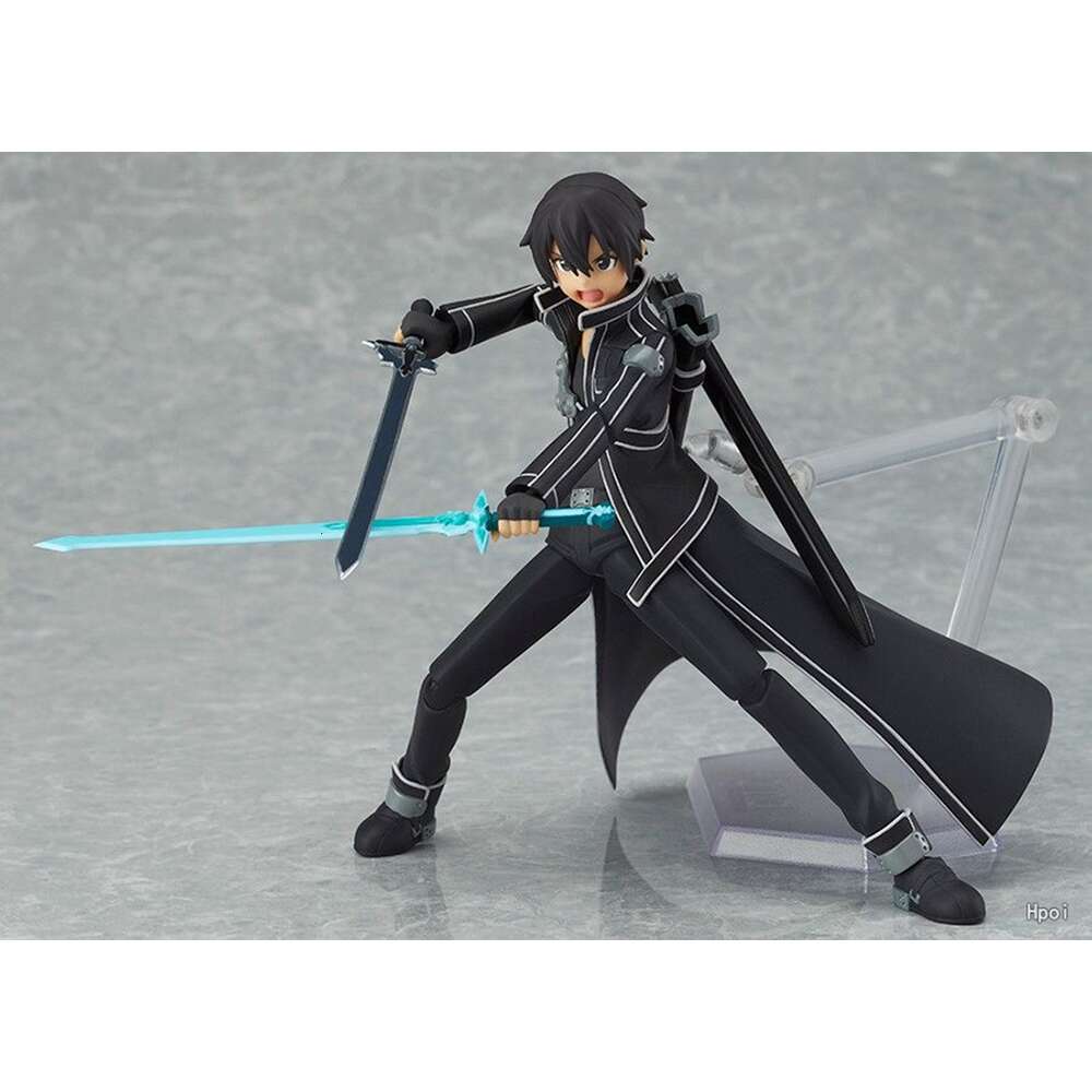 Mascot Costumes 14cm Anime Game Figure Japanese Anime Sword Art Online Kirito Can Change Face Battle Suit Standing Model Dolls Toy Pvc