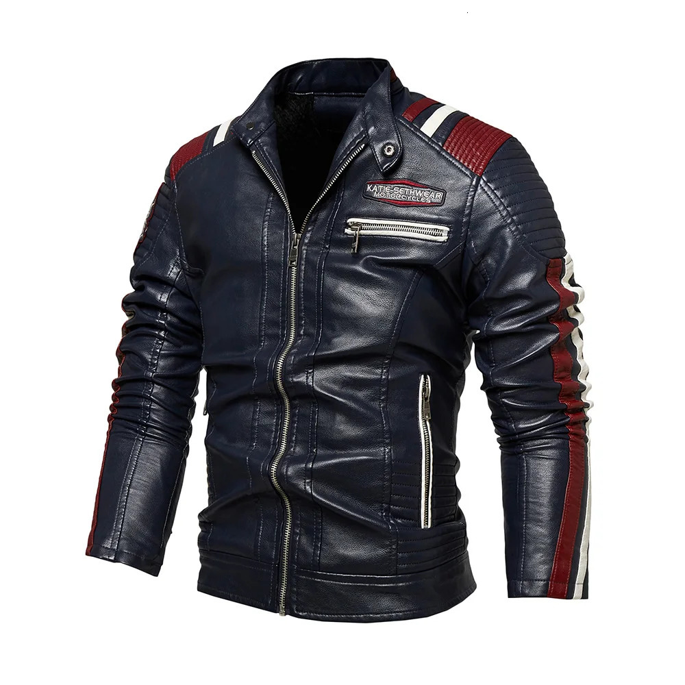 Men's Leather Faux Men Fashion Jacket Autumn Motorcycle Slim Fleece Coat Spring Outdoor Casual Motor Biker PU 231012