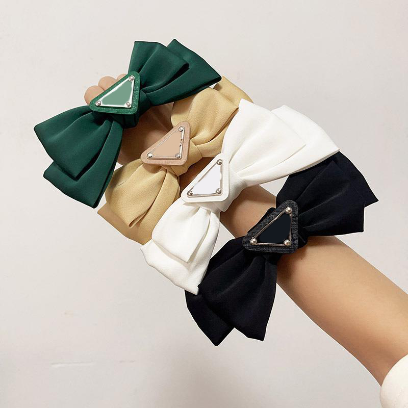 Designer Inverted Triangle Rubber Bands Letter Bow Ring For Charm Women&Girls HairJewelry Fashion Hair Accessory High Quality