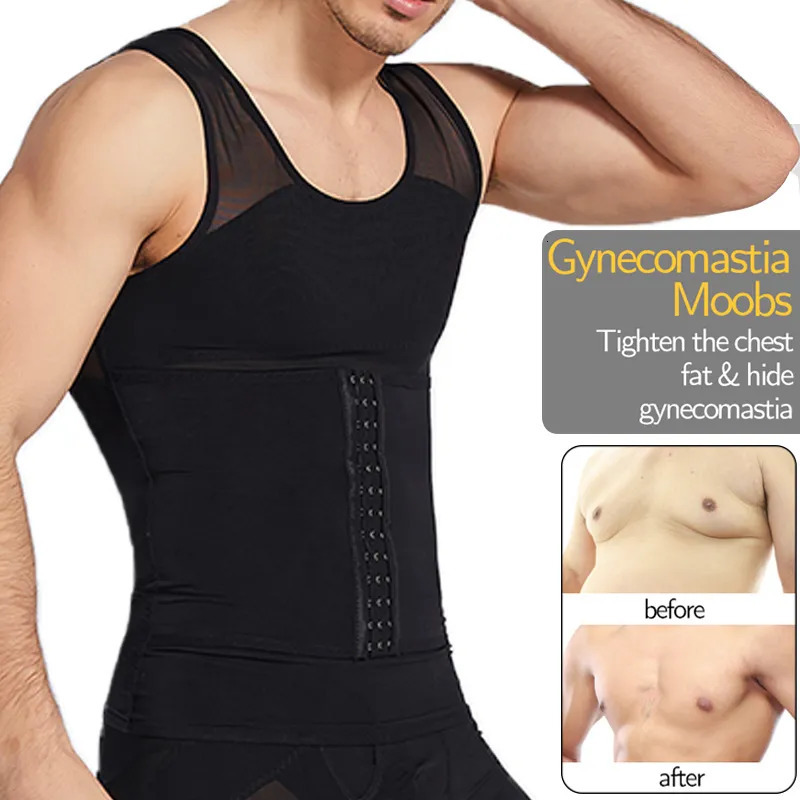 Waist Tummy Shaper Mens Body Shaper Compression Vest Abdomen Shapewear Tummy Slimming Sheath Gynecomastia Shapers Corset Waist Trainer Fajas Tops 2310