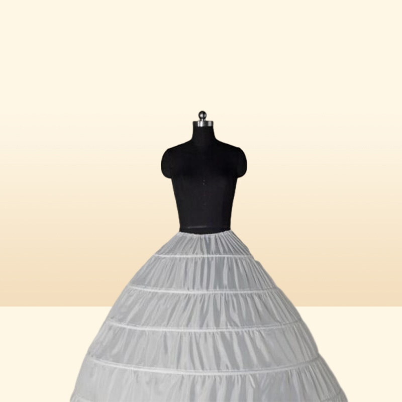 Ball Gown Large Petticoats New Arrival White 6hoops Bride Underskirt Formal Dress Crinoline Plus Size Wedding Accessories for Wom