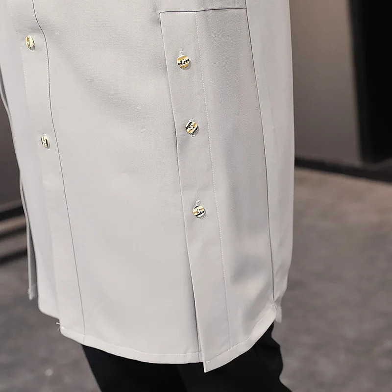 Men's Trench Coats DYB ZACQ Windbreaker male spring and autumn long coat Korean highgrade lapel kneelength big size 231012
