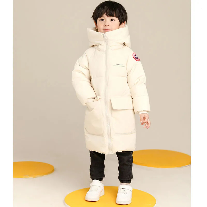 Jackets 2023 Winter Boys Jacket Solid Color MidLength Keep Warm Cold Protection Hooded Down Cotton Windbreaker Coats For 310 Years 231013