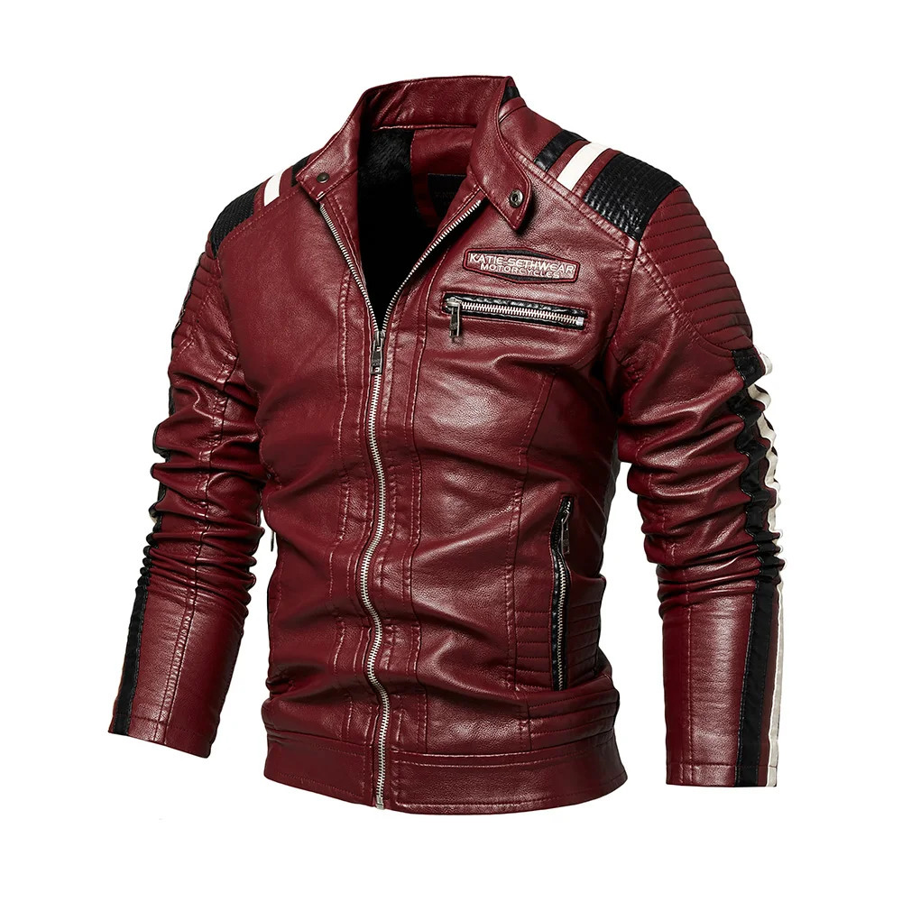Men's Leather Faux Men Fashion Jacket Autumn Motorcycle Slim Fleece Coat Spring Outdoor Casual Motor Biker PU 231012