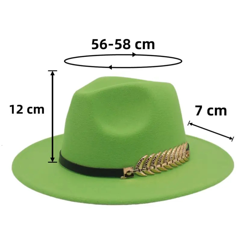 Wide Brim Hats Bucket Alloy Fish Bone Belt Decor Felt Hat British Flat Women Fedora Casual Trilby Classic Dress For Men Retro Jazz 231012