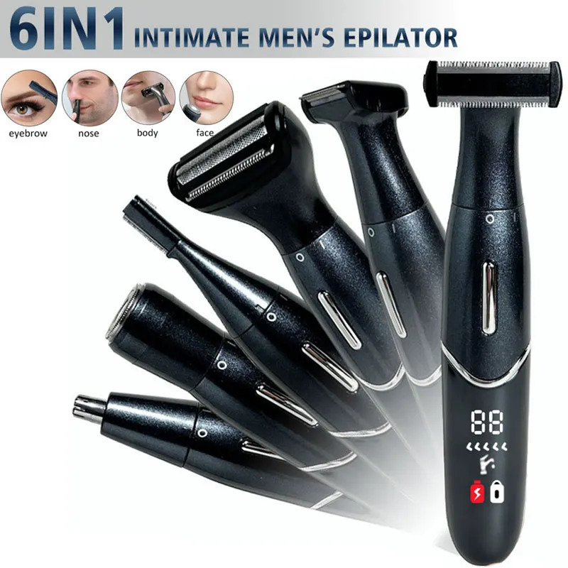 Epilator 6 In 1 Female Electric Epilator Women Body Face Multifunctional Shaving Man Intimate Area Precision Shaver Face Beard Trimmer 231013