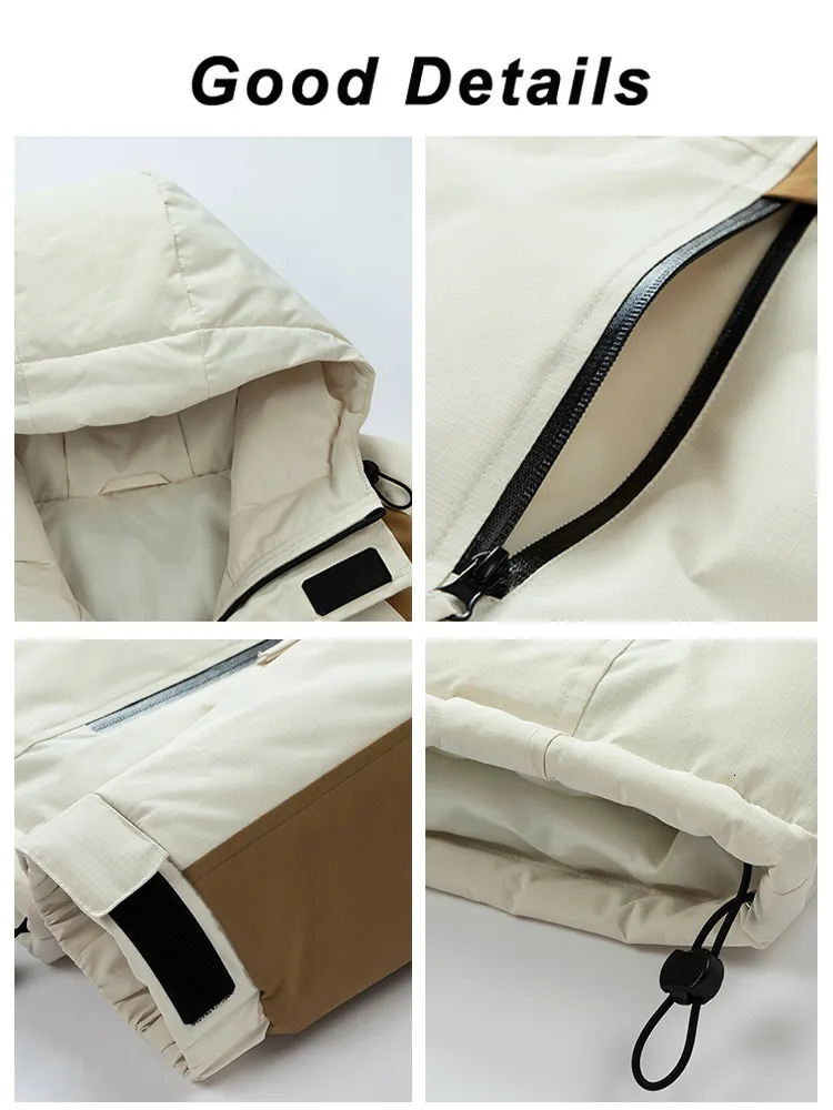 Men's Down Parkas 2023 Winter Thick and Warm Cotton Padded Jackets Unisex Couples Water Repellent Hooded Windbreaker Thermal Coat 231012