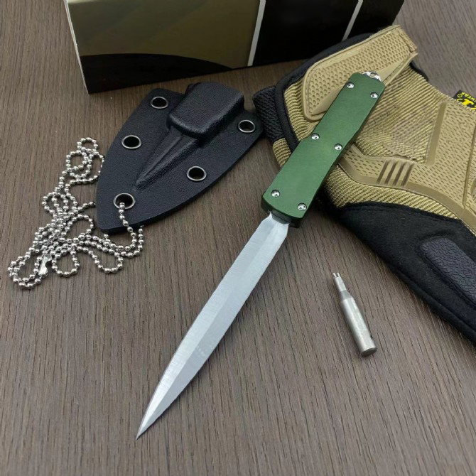 Special offers H1011 Venom Push Button Quick knife Opening Tactical Knife D2 Satin Blade Aviation Aluminum Handle Outdoor Camping Hiking Survival Kniv - view 4