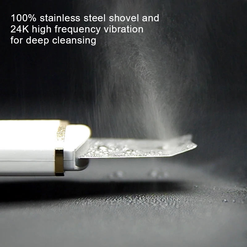 Face Care Devices Ultrasonic Skin Scrubber Vibration Face Spatula Blackhead Remover Scrubber Shovel Clean Cavitation Peeling Lifting 231012