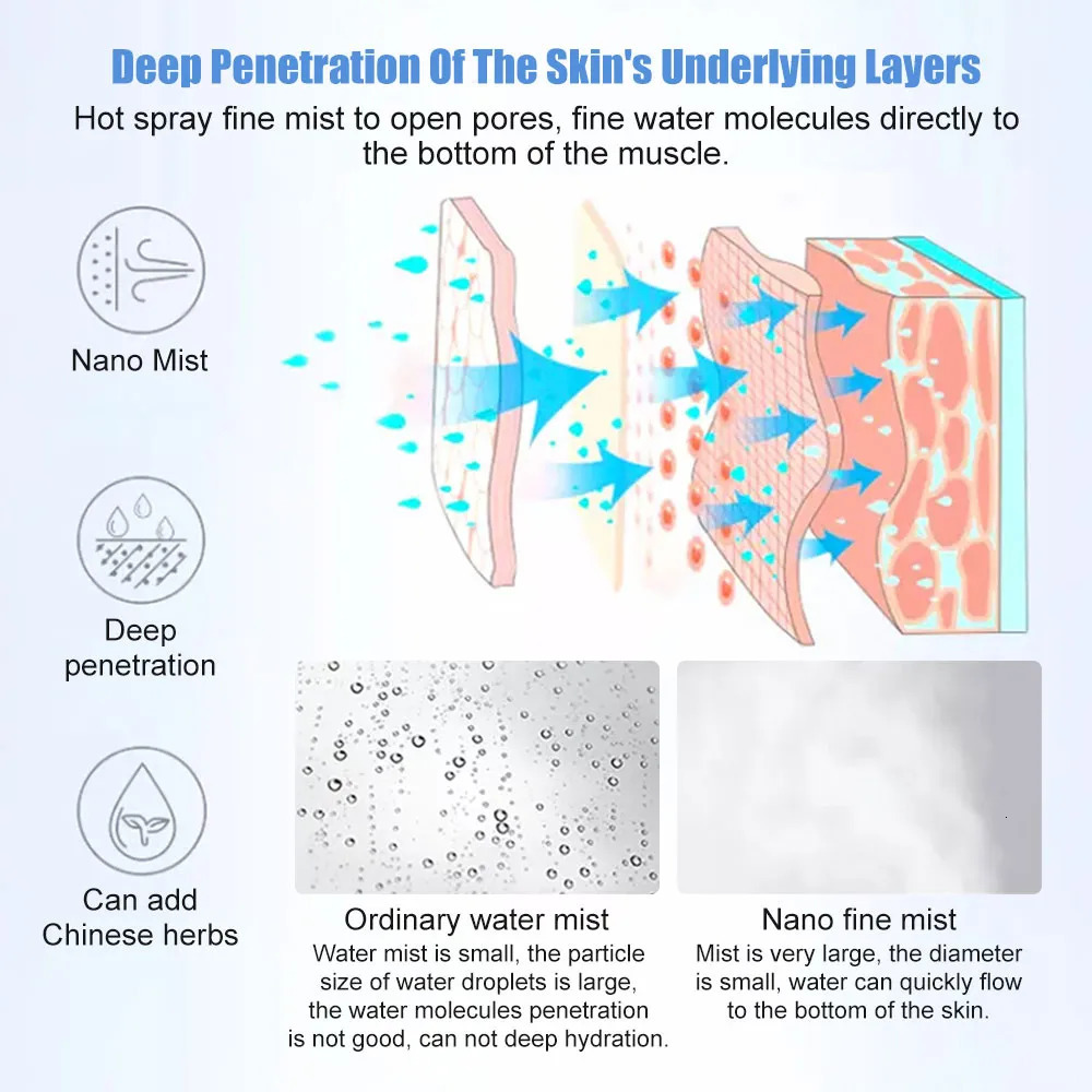 Steamer Ozone Steamer Face Vaporizer Sprayer Skin Care Gentle and Deap Cleaning Face Steamer Electric Spa Face Steamer Whitening 231012