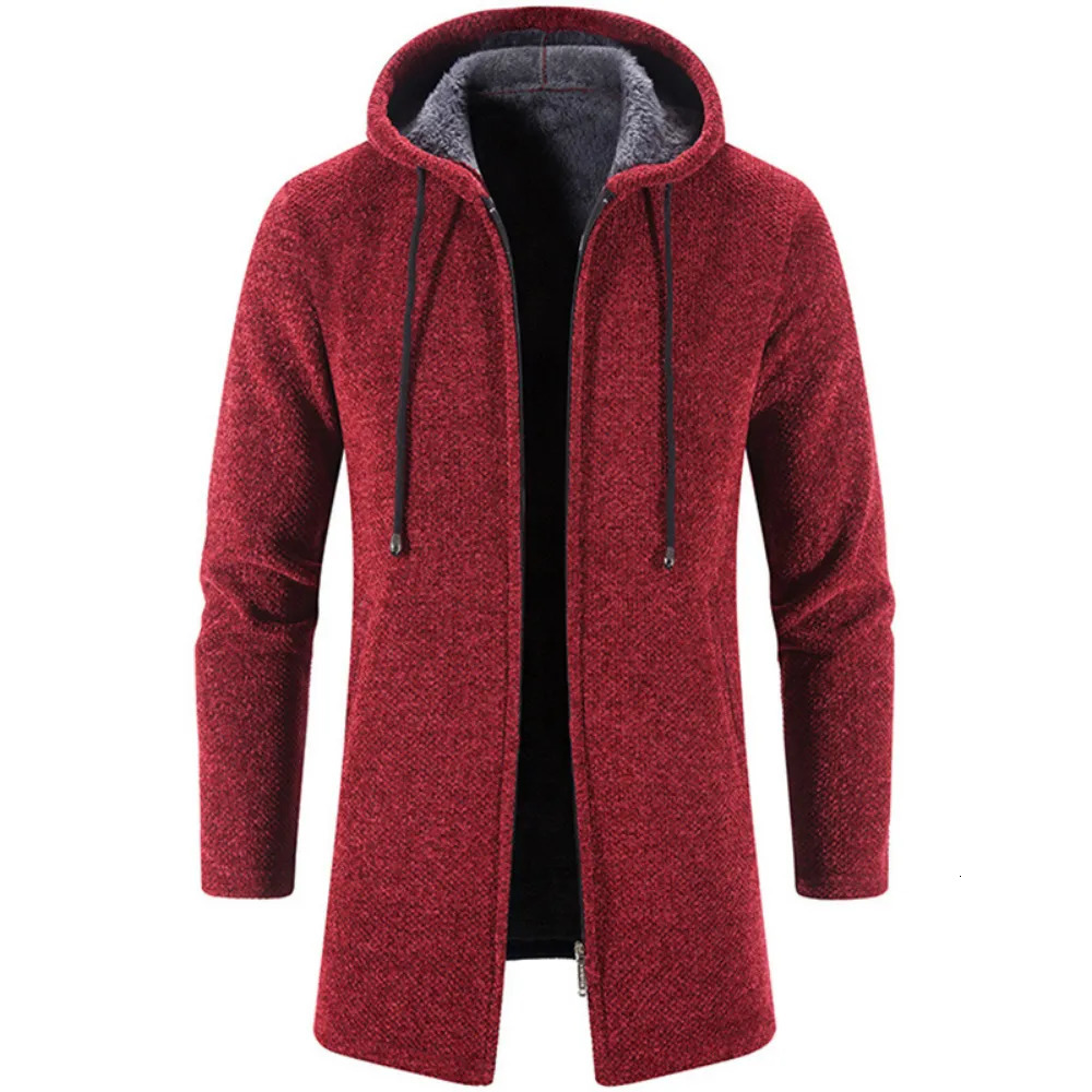 Men's Trench Coats Autumn And Winter Cashmere Cardigan Chenille Outer Sweater Coat Windbreaker 231012