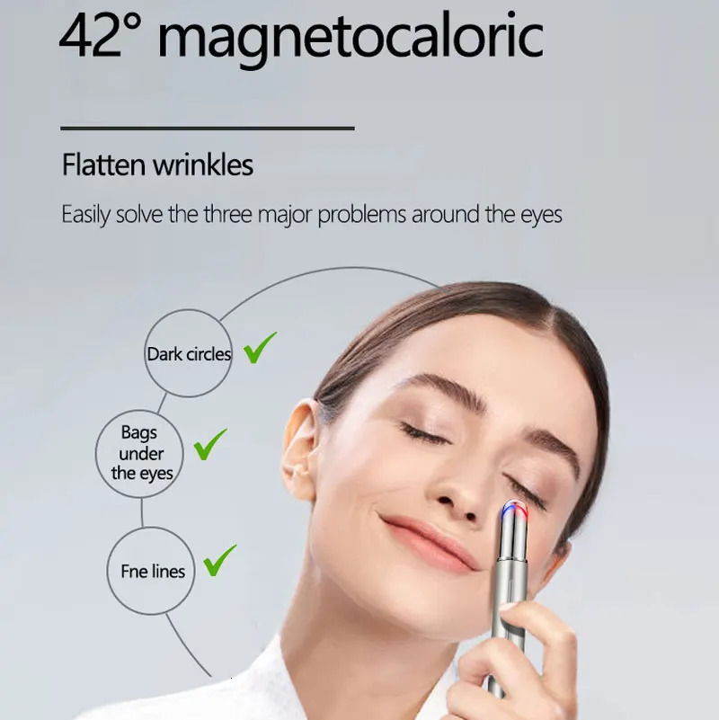 Face Care Devices Eye Massager Electric LED PonTherapy Vibration Ion Heated Anti-aging Wrinkle Removal Dark Circle Puffiness SPA Pen 231012