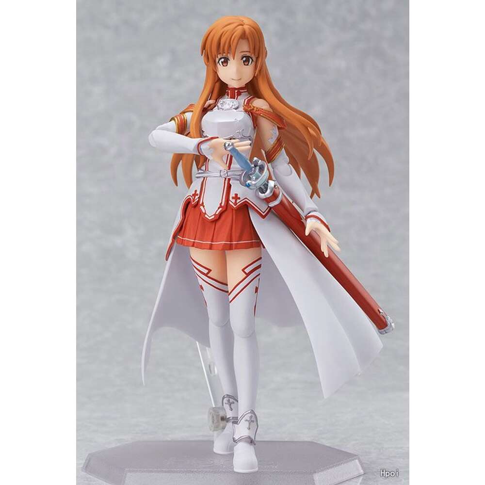 Mascot Costumes 14cm Sword Art Online Action Figure Yuuki Asuna Fighting Form Standing Model Changeable Face Toys for Children Pvc Gift Doll
