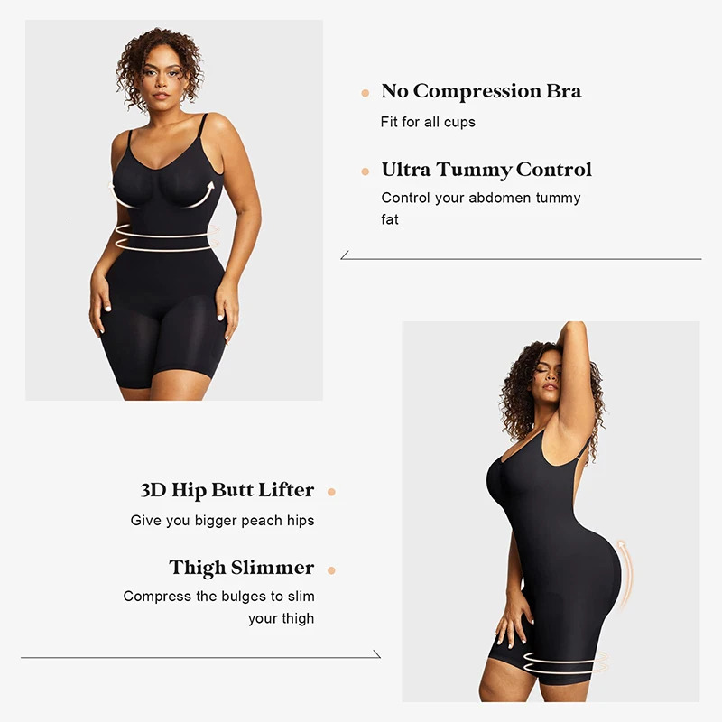 Waist Tummy Shaper Slimming Shapewear Low Back Bodysuit for Women Control Seamless Backless Body Dresses Butt Lifter Thigh Trimmer 231012