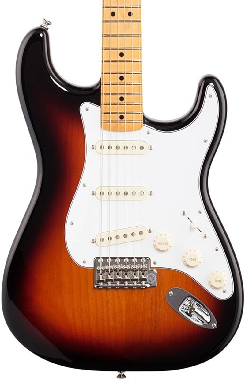 Jimi Hendrix 3 Color Sunburst Electric Guitar Maple Neck Special Engraved Neck Plate Vintage Tuners Tremolo Bridge Whammy Bar
