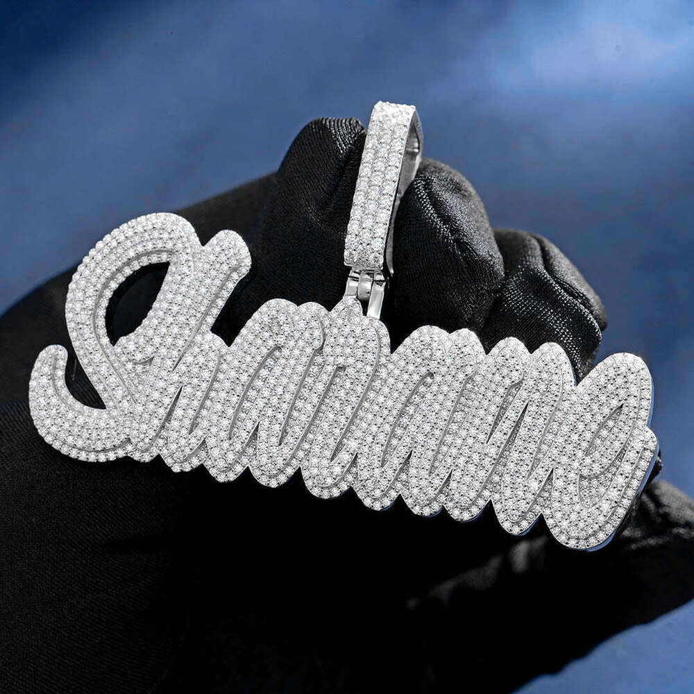 Moissanite Chain Custom VVS moissanite sterling sier lab dia personalized name iced out jewelry