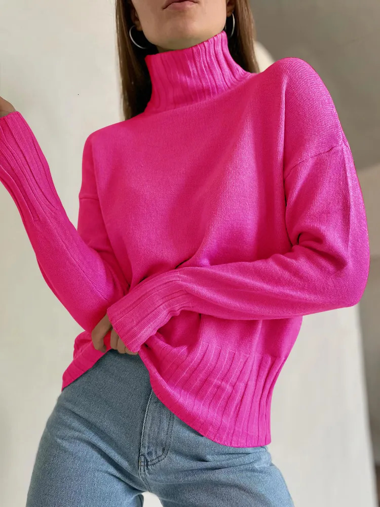 Women's Sweaters 2023 Autumn Winter Turtleneck Pullovers Sweater Women Green Knitted Jumpers Female Soft White Basic 231012