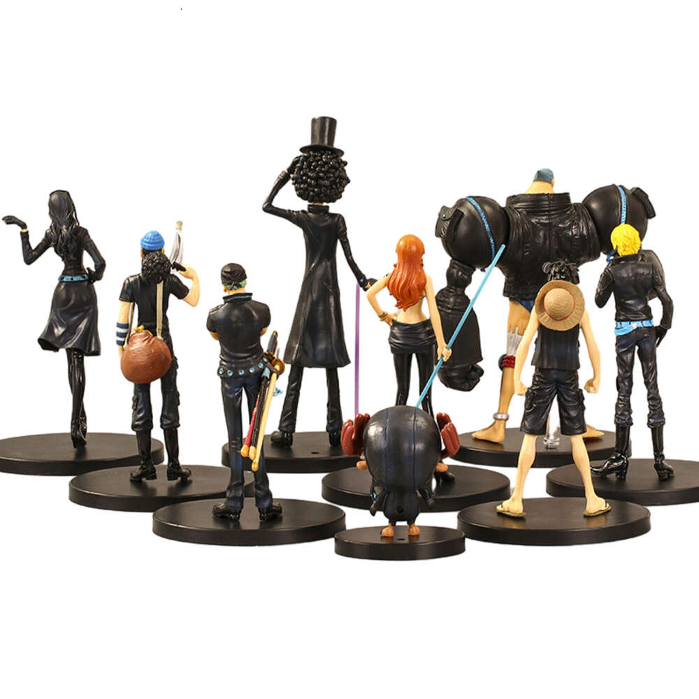 Mascot Costumes One Piece Anime Figure Black Clothes Theater Version of Luffy Zoro Sanji Francine Nami Action Figure Pvc Collection Model Toys