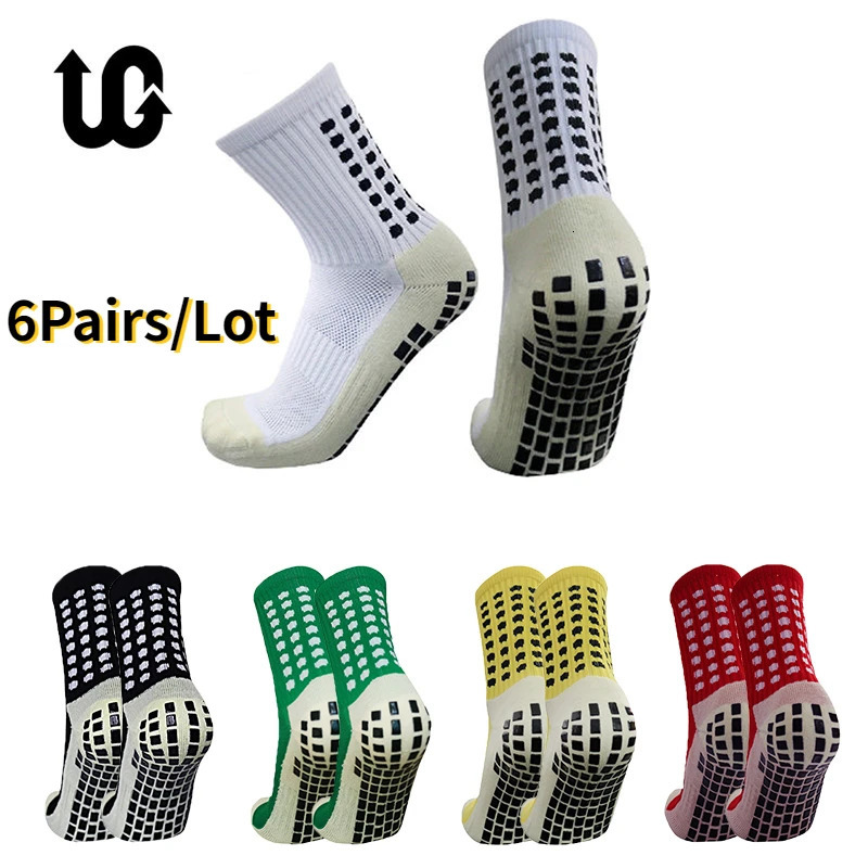 Sports Socks 6PairsLot UGUPGRADE Anti Slip Soccer Cotton Football Men Grip calcetas antideslizantes de futbol 231012