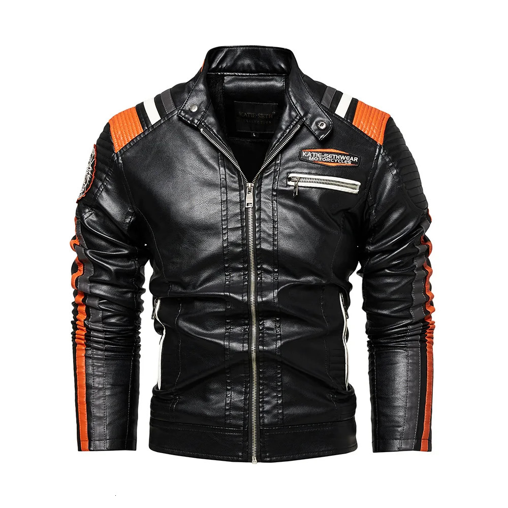 Men's Leather Faux Men Fashion Jacket Autumn Motorcycle Slim Fleece Coat Spring Outdoor Casual Motor Biker PU 231012