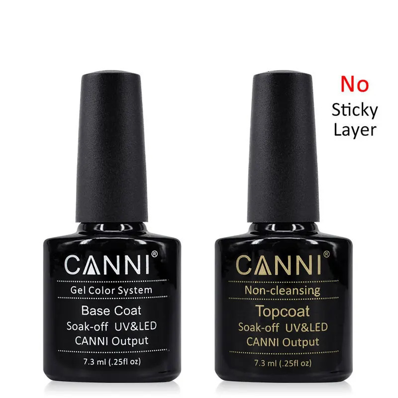Nail Polish CANNI 3pcskit 7l Gel Base Coat Top 15ml Cuticle Oil No Wipe Topcoat Long Lasting Foundation Care Nails 231012