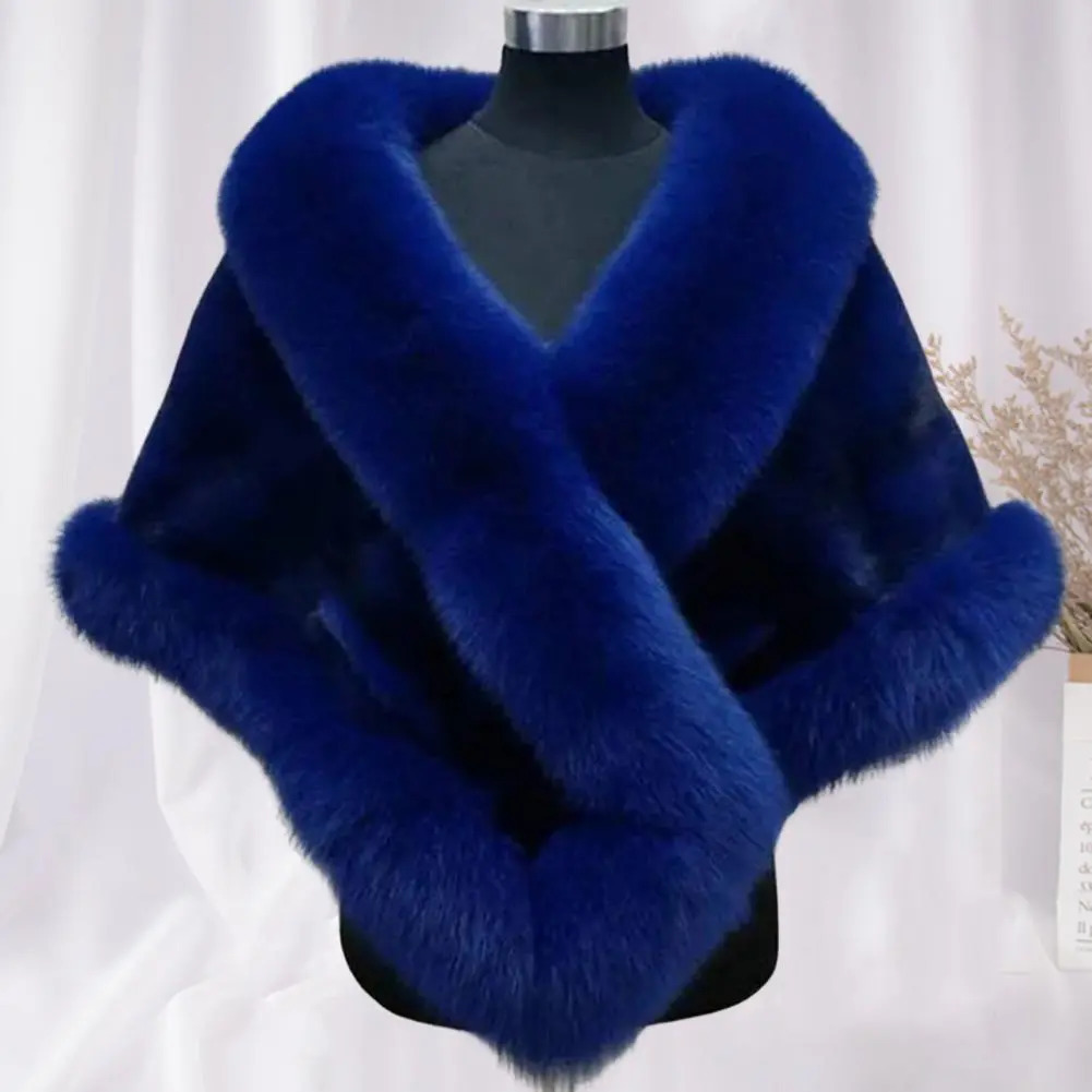 Shawls Winter Cape Fluffy Soft Cold Resistant Elegant Artificial Fur Evening Dress Shawl Women Poncho for Dating 231012