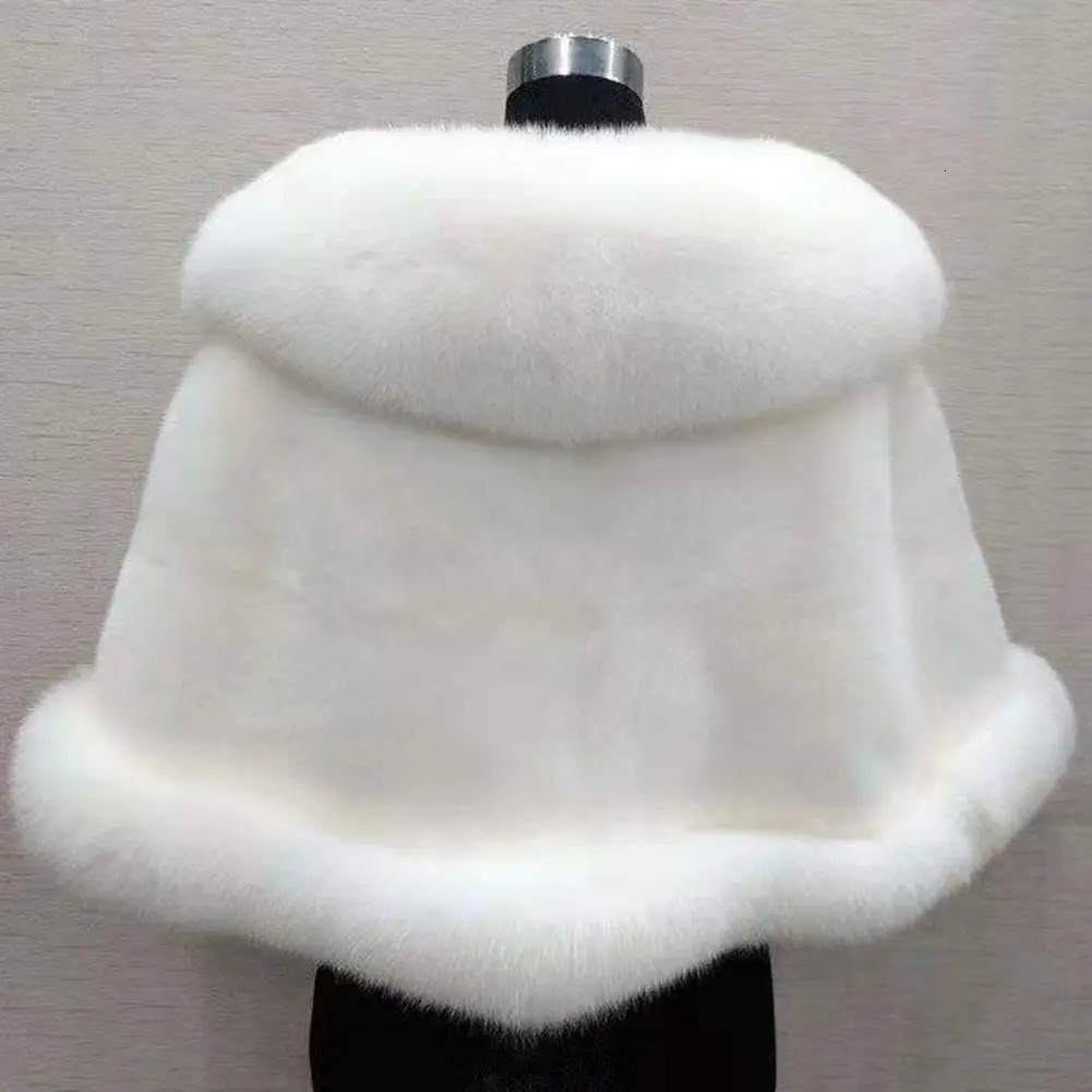 Shawls Winter Cape Fluffy Soft Cold Resistant Elegant Artificial Fur Evening Dress Shawl Women Poncho for Dating 231012