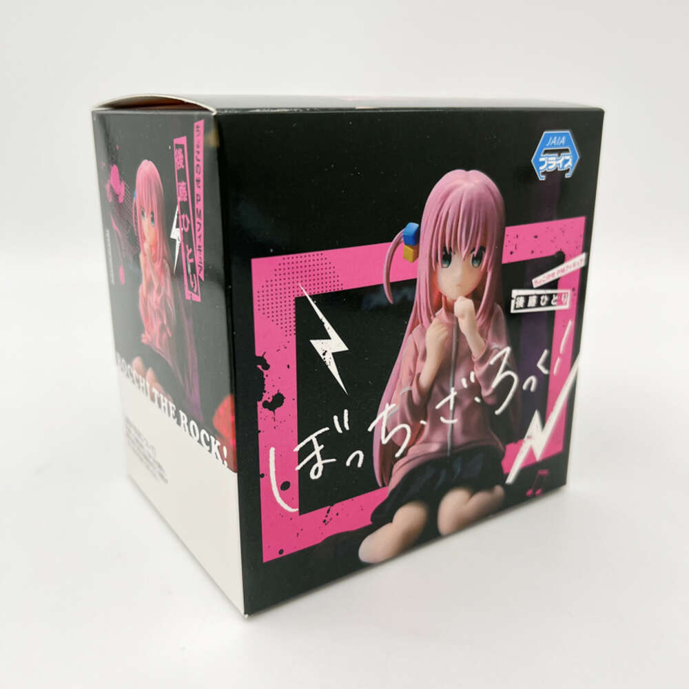 Mascot Costumes 8cm Bocchi the Rock Anime Figure Hitori Gotoh Kawaii Sitting Position Girl Action Figure Collectible Model Classic Ornament Toy