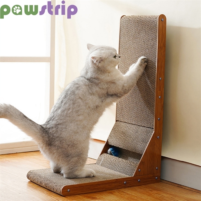 Scratchers Scratching Board L-shaped Detachable Corrugated Paper Scraper Durable Cat Training Grinding Claw Toy Furniture Protector 231011