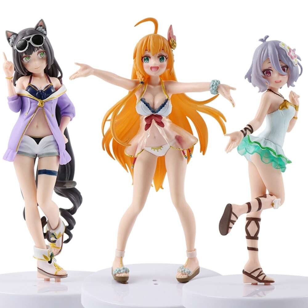 Mascot Costumes Princess Connect Re Dive Anime Figure Kyaru Pecorine Kokoro Swimsuit Sexy Girl Action Figure Collection Model Toy Ornaments Gift