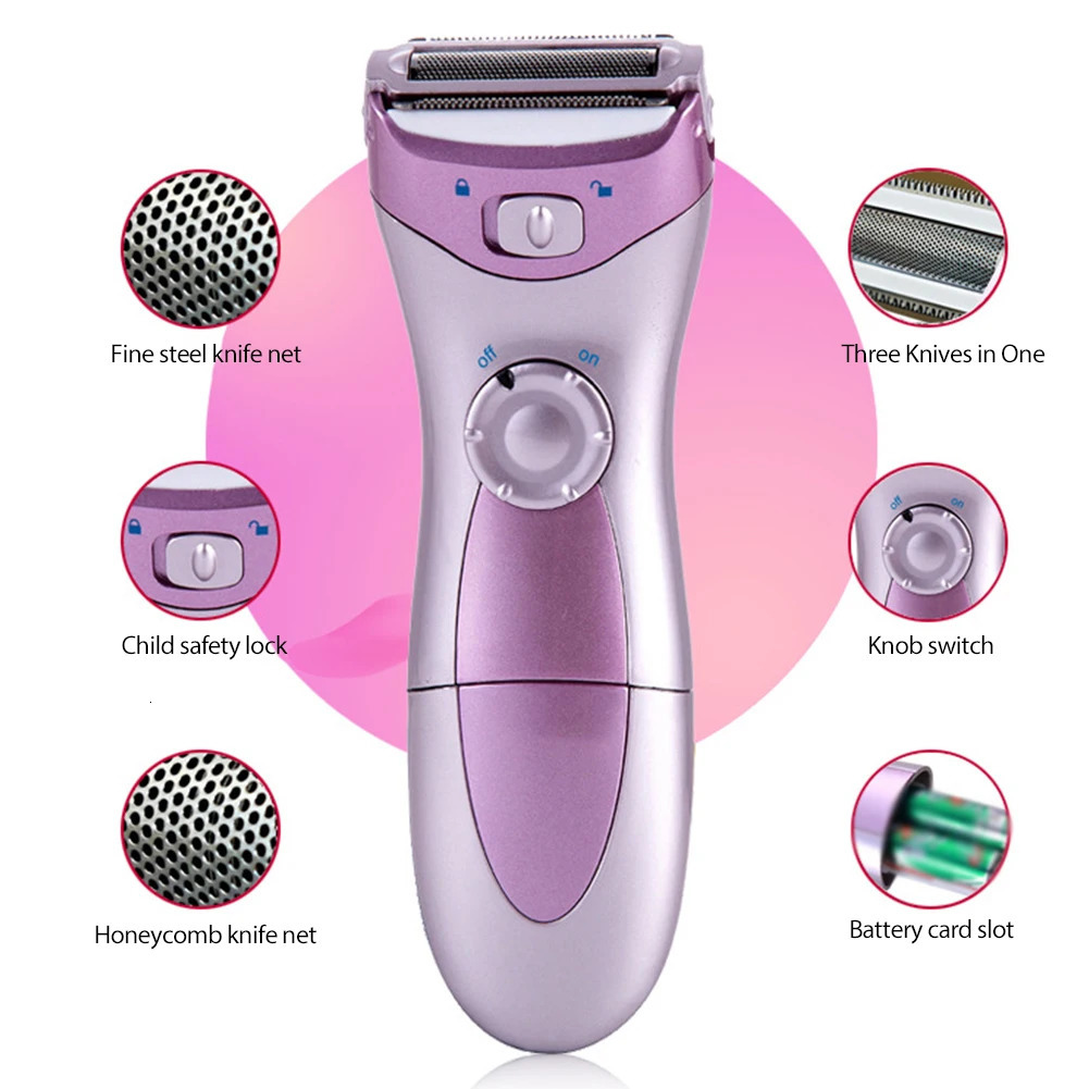 Epilator 3in1 Epilator Women Hair Remover Painless Shaver Bikini Legs Underarm Body Face Trimmer Razor Washable Wet/Dry Use for Women 231013