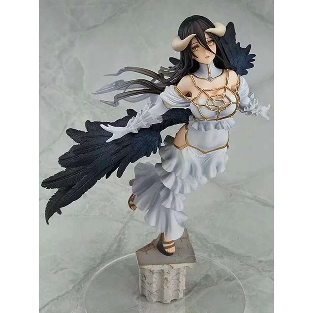 Mascot Costumes 29cm Anime Game Figure Overlord Albedo Pure White Devil Queen Standding Model Doll Toy Gift Collect Boxed Ornaments Pvc Material