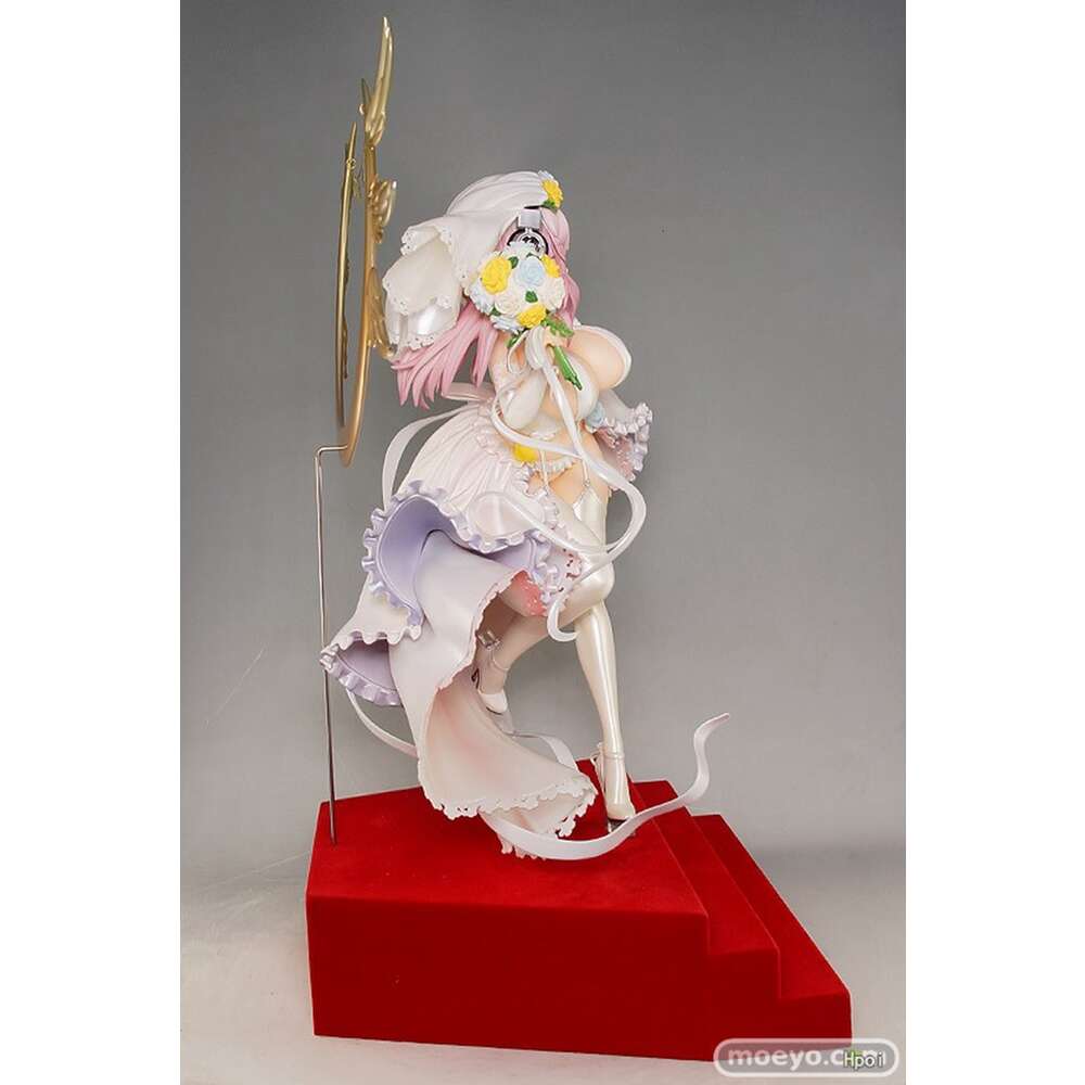 Mascot Costumes 24cm Anime Figure Super Sonico Sexy Wedding Dress Deluxe Standdiing Model Dolls Toy Gift Collect Boxed Ornament Pvc Material
