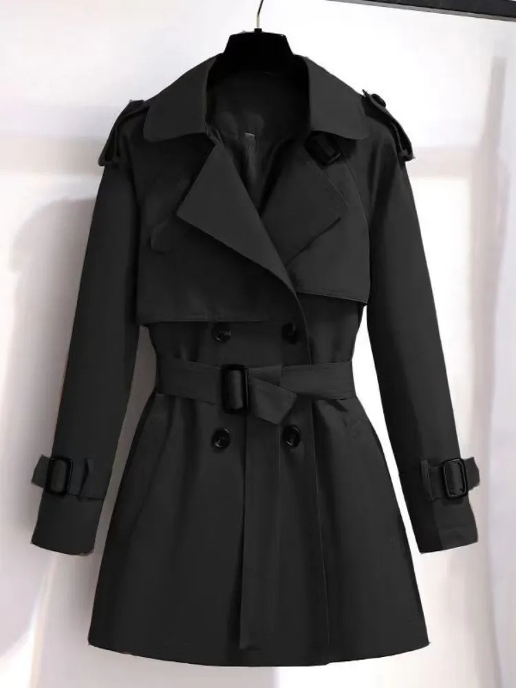 Women's Jackets Black Trench Coat for Women 2023 Fashion Korean Style Clothes Vintage Female Elegant Oversized 231012