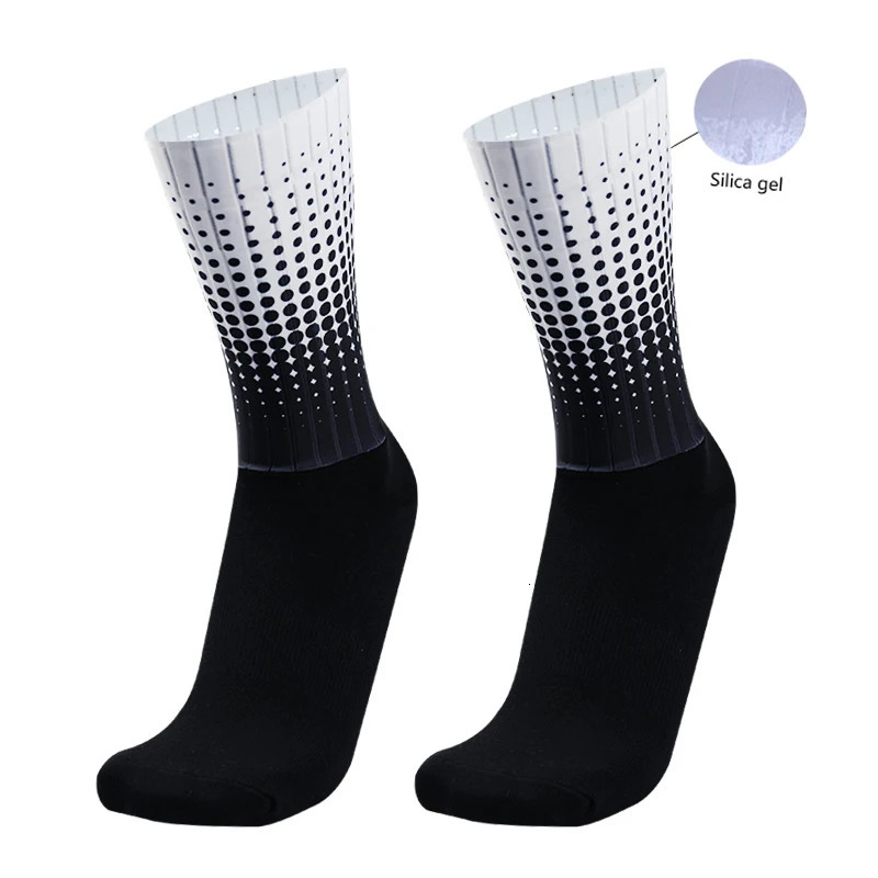 Sports Socks Style Polka Dot Summer Cycling Nonslip Silicone Pro Outdoor Racing Bike Calcetines Ciclismo 231012