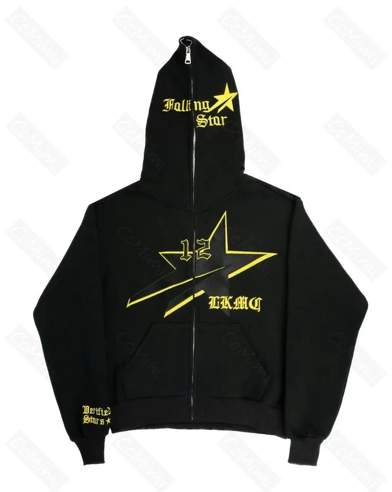 Men's Hoodies Sweatshirts Y2k Falling StarBoy Kpop Spring and Autumn Hooded Winter Button Hip Hop Couple Jacket Zip Hoodie American Street Mans 231013