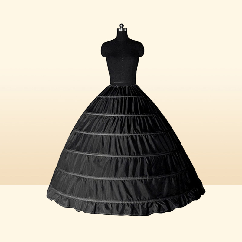 Ball Gown Large Petticoats New Arrival White 6hoops Bride Underskirt Formal Dress Crinoline Plus Size Wedding Accessories for Wom