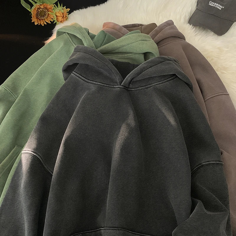 Men's Hoodies Sweatshirts Extfine Vintage Acid Washed Men Oversized Streetwear Man Casual Hooded Pullovers 2023 Harajuku Male Clothing 231013