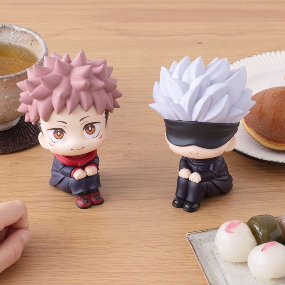 Mascot Costumes 10cm Figure Q Version Anime Jujutsu Kaisen Gojo Satoru Sitting Nanami Kento Model Dolls Toy Gift Collect Boxed Pvc Material