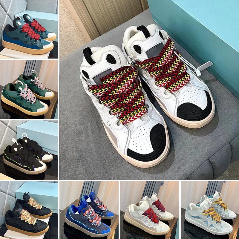 With Box Luxury Lavin Leather Curb Sneakers Designer Dress Shoes For Men Women Extraordinary Casual Calfskin Rubber Nappa Platformsole Lanvinlies Mens Trainers