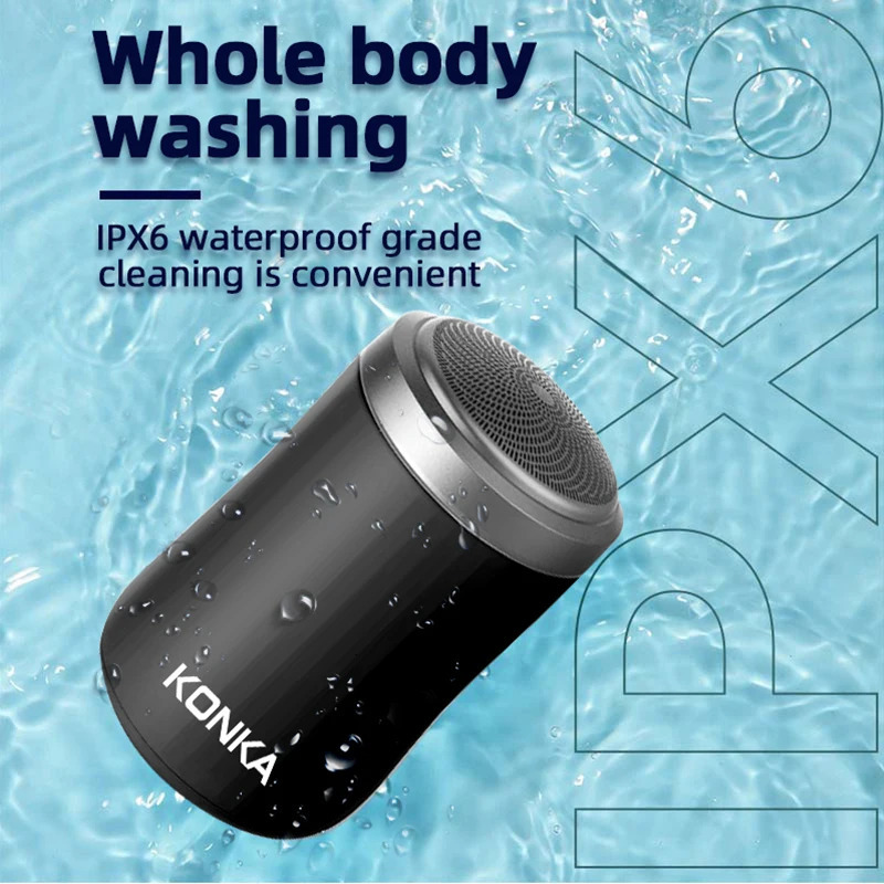 Razors Blades KONKA Portable mini electric shaver Beard Trimmer Razor Wet and dry use Tape C Charge Shaver For Men Razor 231013