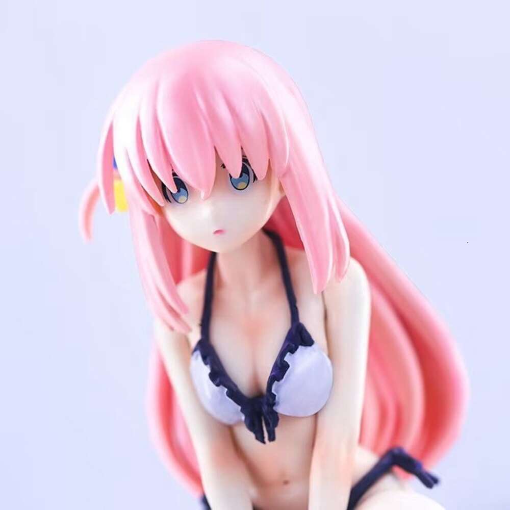 Mascot Costumes 10cm Hitori Gotoh Anime Figure Bocchi the Rock Kawaii Sitting Position Girl Action Figures Pvc Adult Collectible Model Doll Toys